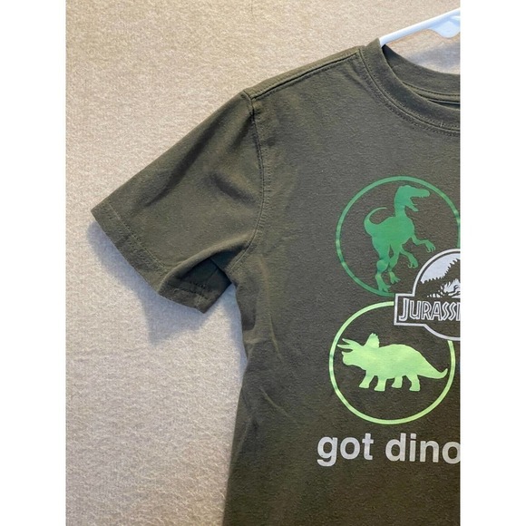 Jurassic World Shirt Boy's 5/6 Dinosaur Dark Green - Picture 2 of 11